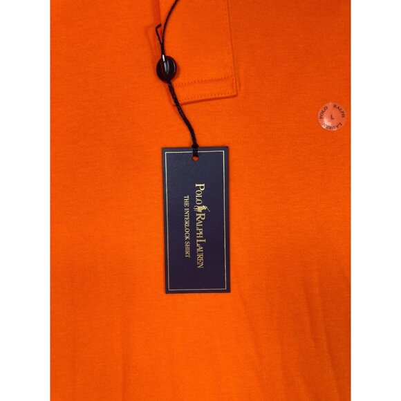 New Polo Ralph Lauren The Interlock Shirt Mens Size L Orange Pony Logo Short Slv - Picture 5 of 8